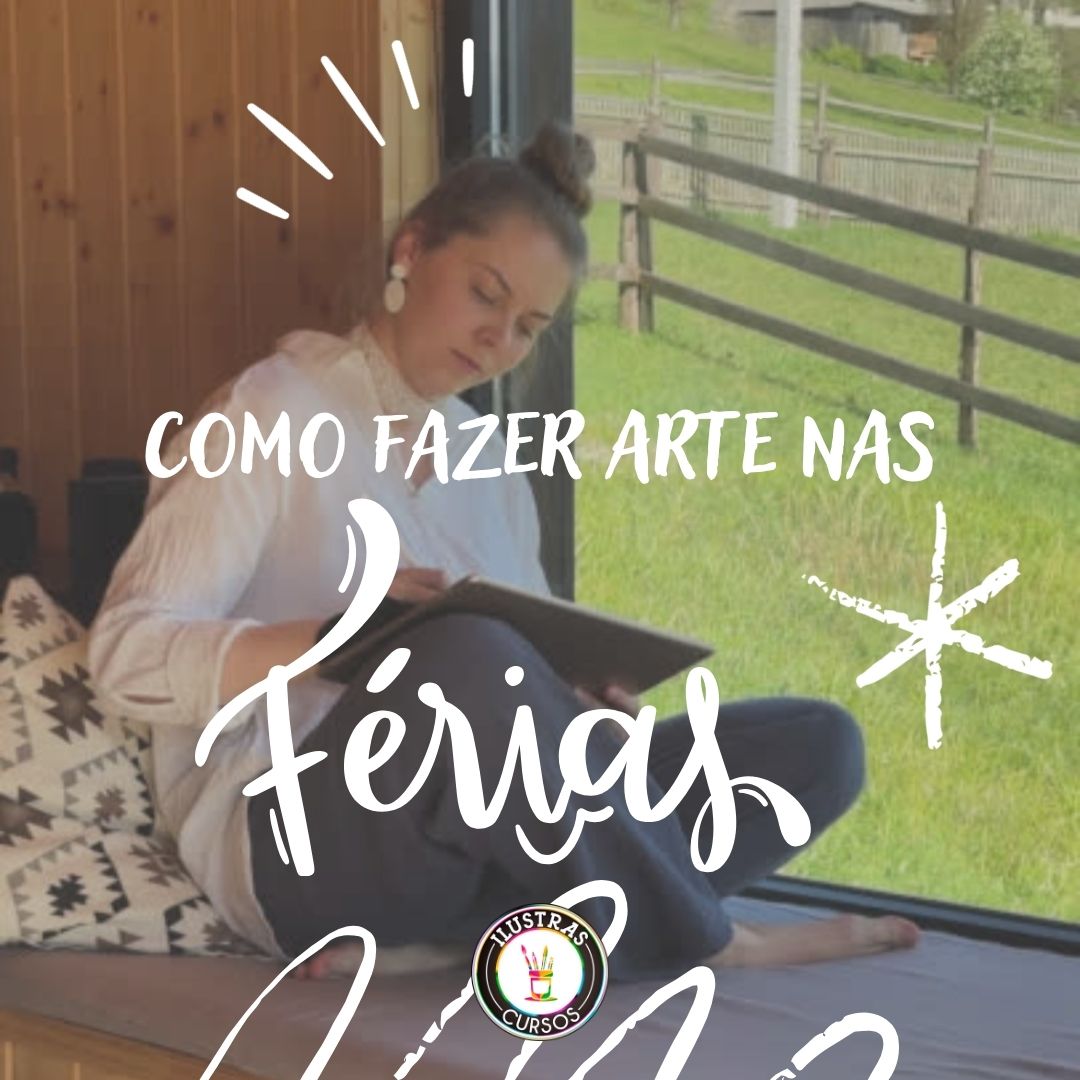 Post para Instagram com foto, lettering e recado de férias