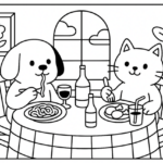 Cão e gato em jantares animados (1)