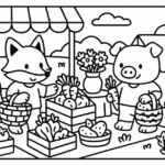 Mercado Rural com Animais Antropomórficos